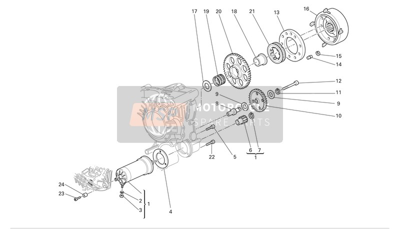17610151A, Intermediate Gear Assy, Ducati, 0