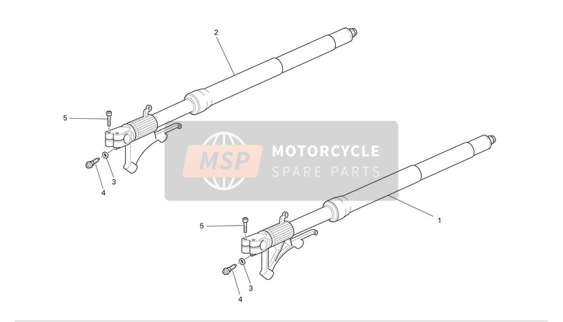 34022421B, Vork Been Assy, Links, Ducati, 0