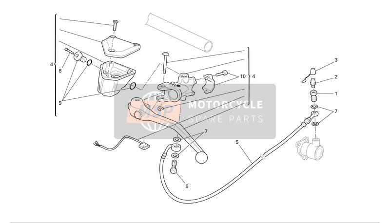 Ducati SUPERBIKE 749R Eu 2006 Kupplungssteuerung für ein 2006 Ducati SUPERBIKE 749R Eu