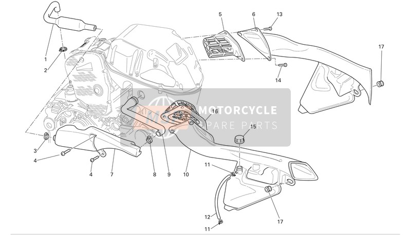 Ducati SUPERBIKE 749R Eu 2006 Toma de aire - Respiradero de aceite para un 2006 Ducati SUPERBIKE 749R Eu