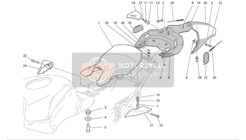 Ducati SUPERBIKE 749R Eu 2006 Posto A Sedere per un 2006 Ducati SUPERBIKE 749R Eu