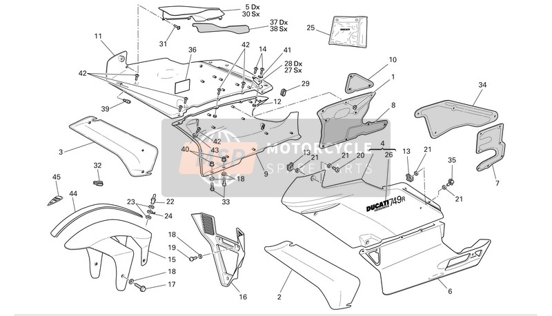 Ducati SUPERBIKE 749R Eu 2006 Verkleidung für ein 2006 Ducati SUPERBIKE 749R Eu