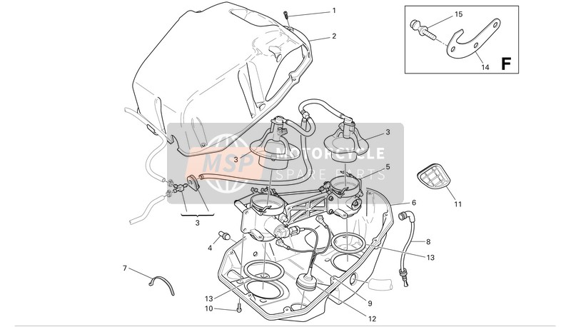 Ducati SUPERBIKE 749R MON Eu 2004 Gasklephuis voor een 2004 Ducati SUPERBIKE 749R MON Eu