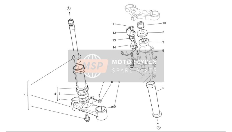 Ducati SUPERBIKE 749R MON Eu 2004 Handlebars - Shock-Absorber 1 for a 2004 Ducati SUPERBIKE 749R MON Eu