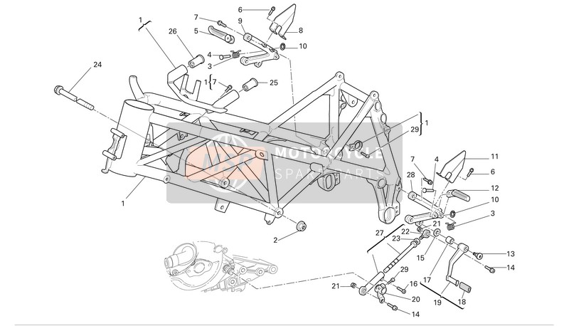 Ducati SUPERBIKE 749R MON Eu 2004 Frame voor een 2004 Ducati SUPERBIKE 749R MON Eu