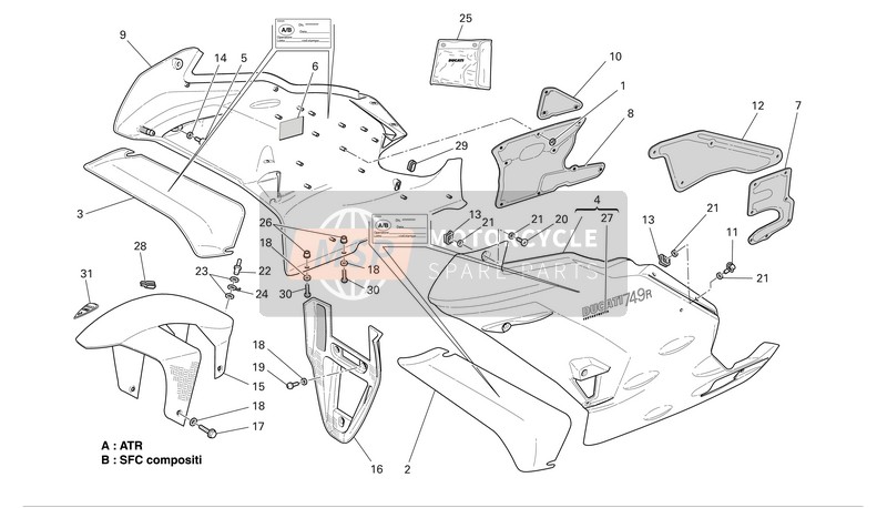 43813651AC, Graphic Testastretta, Ducati, 1