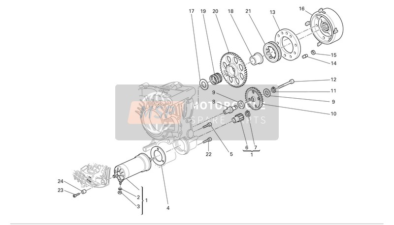 Ducati SUPERBIKE 749R Usa 2005 Avviamento elettrico e accensione per un 2005 Ducati SUPERBIKE 749R Usa