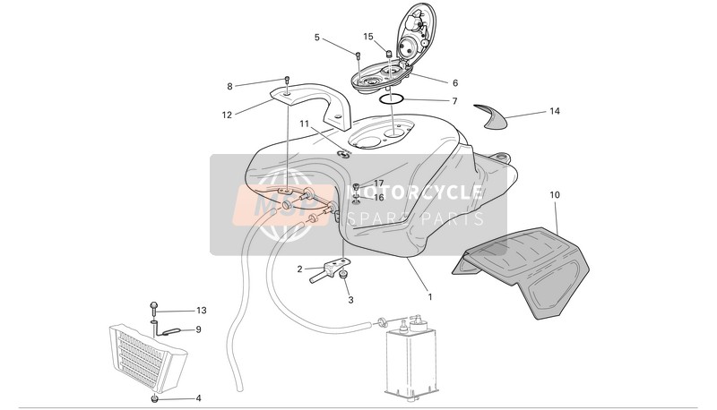 Ducati SUPERBIKE 749R Usa 2005 Benzinetank voor een 2005 Ducati SUPERBIKE 749R Usa