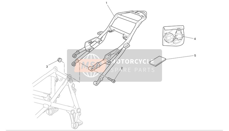 Ducati SUPERBIKE 749R Usa 2005 Subchasis trasero para un 2005 Ducati SUPERBIKE 749R Usa