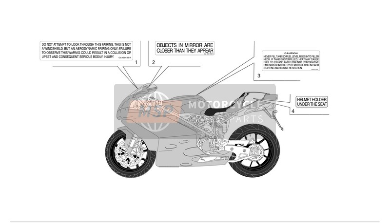 Ducati SUPERBIKE 749R Usa 2006 Datenplattenpositionen für ein 2006 Ducati SUPERBIKE 749R Usa