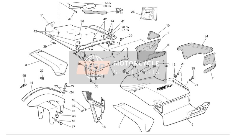 Ducati SUPERBIKE 749R Usa 2006 Carénage pour un 2006 Ducati SUPERBIKE 749R Usa