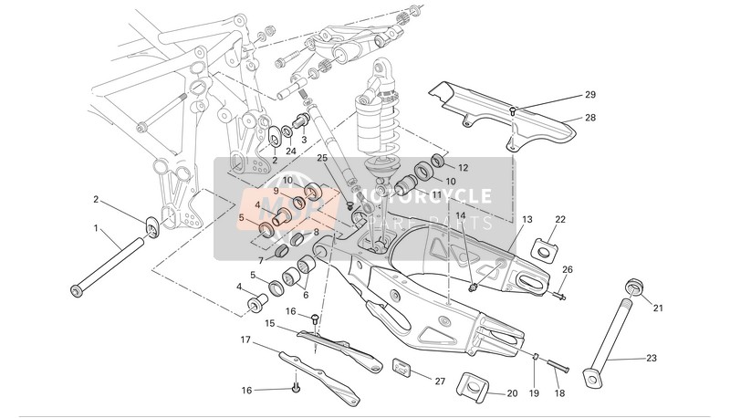 Ducati SUPERBIKE 749S Eu 2005 Forcella posteriore per un 2005 Ducati SUPERBIKE 749S Eu