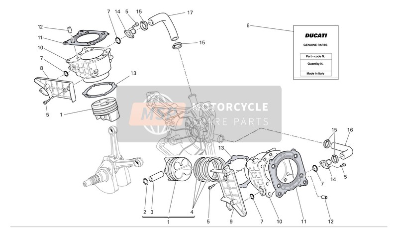 Ducati SUPERBIKE 749S Usa 2005 Cilindri - Pistoni per un 2005 Ducati SUPERBIKE 749S Usa