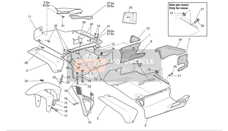 Ducati SUPERBIKE 749S Usa 2006 Carenatura per un 2006 Ducati SUPERBIKE 749S Usa