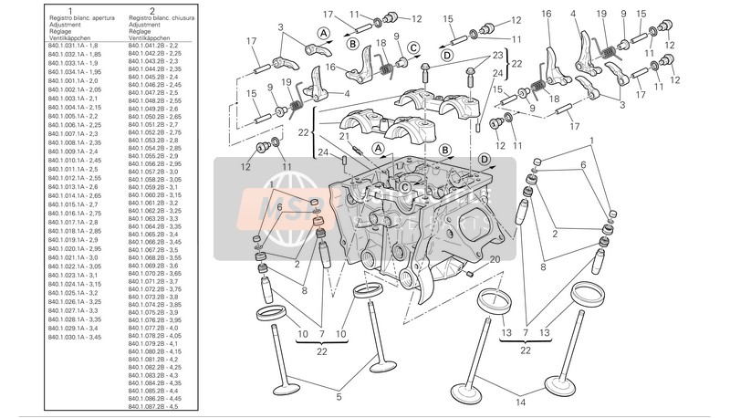 30410651BB, Alojamento Valvula Admision +0, 03 mm, Ducati, 0