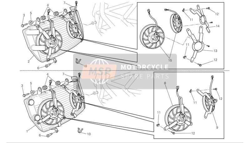 69924021A, Kit Radiatore H2O+MANICOTT.848, Ducati, 0