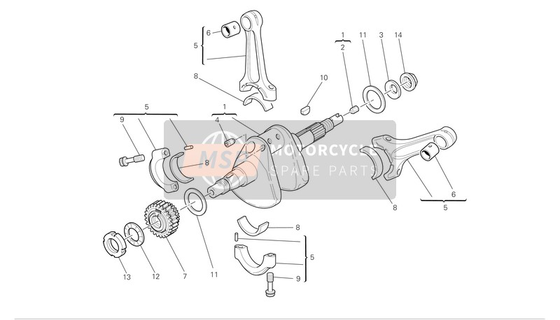 Ducati SUPERBIKE 848 Eu 2009 Pleuelstange für ein 2009 Ducati SUPERBIKE 848 Eu