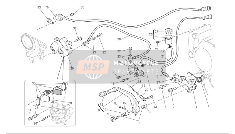 61340871A, Rear Brake Pads Set, Ducati, 1