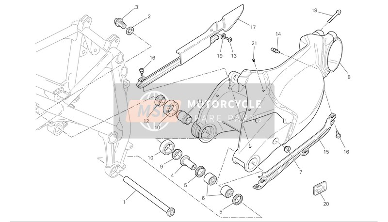 Ducati SUPERBIKE 848 Eu 2009 Swing Arm for a 2009 Ducati SUPERBIKE 848 Eu