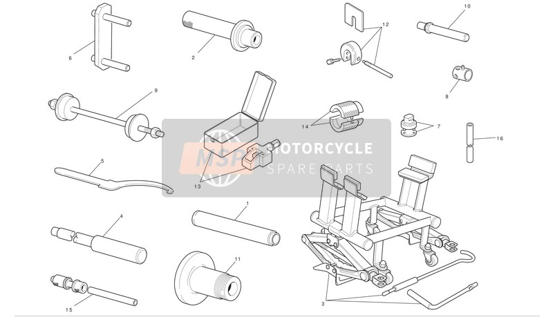887131073, Tool Balancing Rear Wheel, Ducati, 1