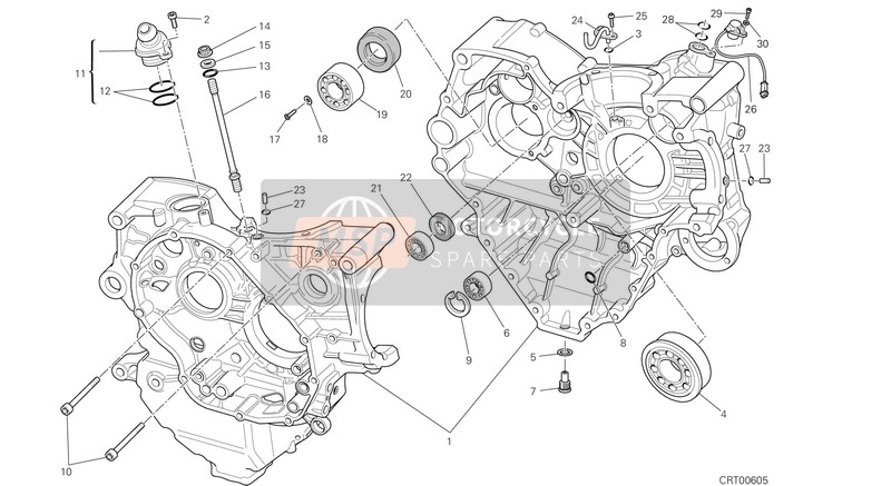 Ducati SUPERBIKE 848 EVO CORSE SE USA 2013 Caja Del Cigüeñal para un 2013 Ducati SUPERBIKE 848 EVO CORSE SE USA