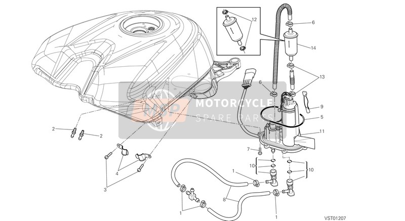 Ducati SUPERBIKE 848 EVO CORSE SE USA 2013 Fuel Pump for a 2013 Ducati SUPERBIKE 848 EVO CORSE SE USA