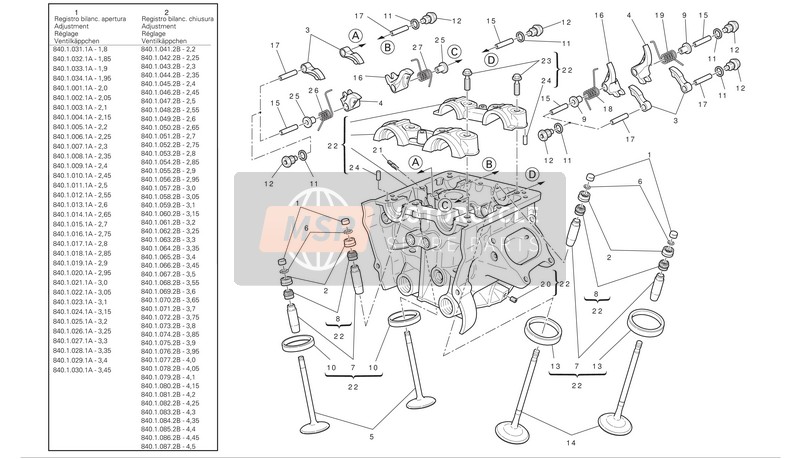 Ducati SUPERBIKE 848 EVO CORSE SPECIAL EDITION Eu 2012 Vertical Cylinder Head for a 2012 Ducati SUPERBIKE 848 EVO CORSE SPECIAL EDITION Eu