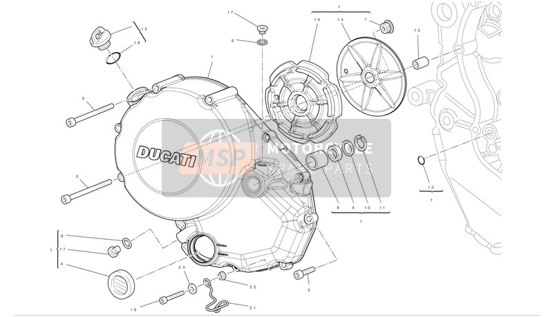 Ducati SUPERBIKE 848 EVO CORSE SPECIAL EDITION Usa 2012 Embrayage-Couvercle de carter latéral pour un 2012 Ducati SUPERBIKE 848 EVO CORSE SPECIAL EDITION Usa