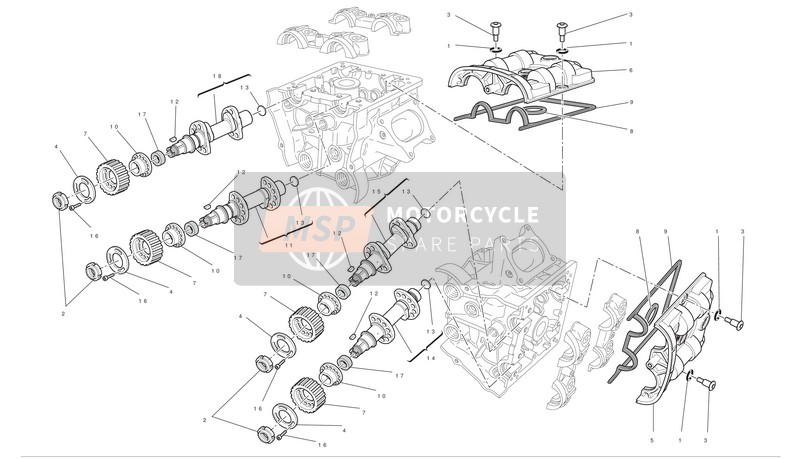 Ducati SUPERBIKE 848 EVO CORSE SPECIAL EDITION Usa 2012 Cabeza de cilindro : Sistema de cronometraje para un 2012 Ducati SUPERBIKE 848 EVO CORSE SPECIAL EDITION Usa
