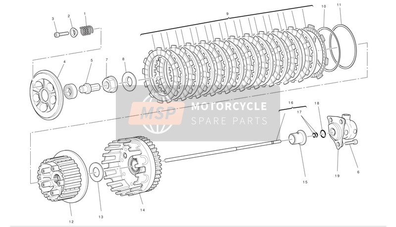 Ducati SUPERBIKE 848 EVO EU 2011 Clutch for a 2011 Ducati SUPERBIKE 848 EVO EU