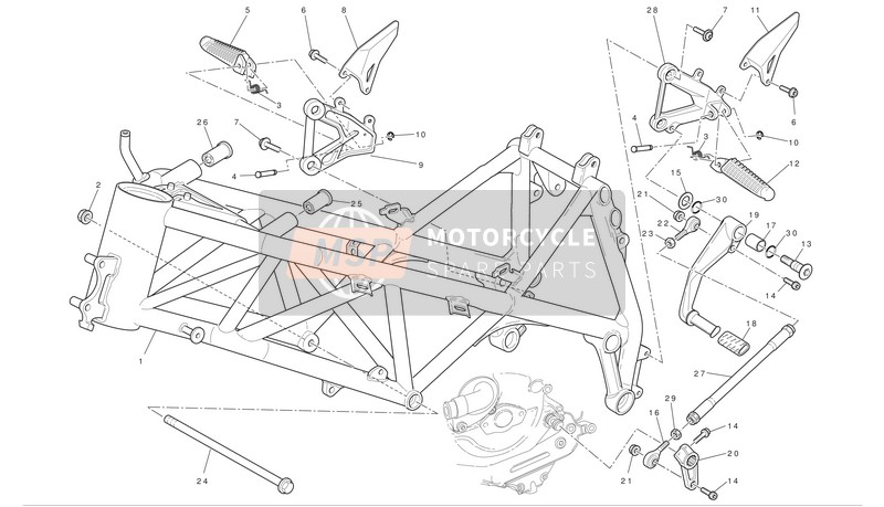 Ducati SUPERBIKE 848 EVO EU 2011 Frame for a 2011 Ducati SUPERBIKE 848 EVO EU