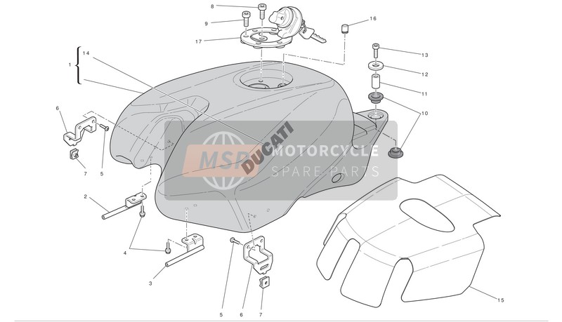 Ducati SUPERBIKE 848 EVO EU 2012 Benzinetank voor een 2012 Ducati SUPERBIKE 848 EVO EU