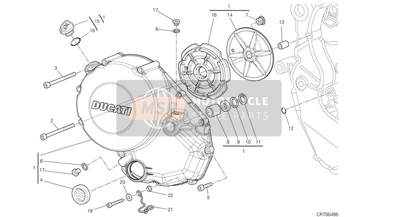 Ducati SUPERBIKE 848 EVO EU 2013 Couvercle d'embrayage pour un 2013 Ducati SUPERBIKE 848 EVO EU