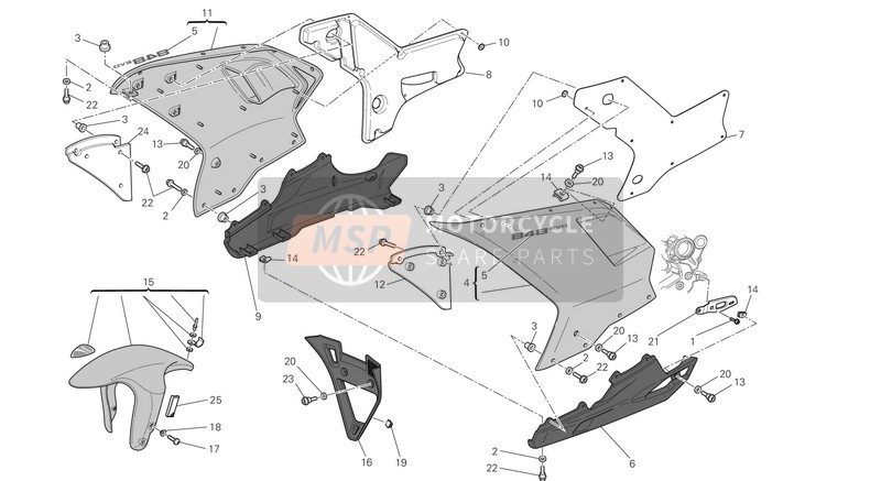 Ducati SUPERBIKE 848 EVO EU 2013 Verkleidung für ein 2013 Ducati SUPERBIKE 848 EVO EU