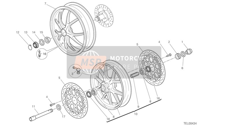 Ducati SUPERBIKE 848 EVO EU 2013 Wheels for a 2013 Ducati SUPERBIKE 848 EVO EU