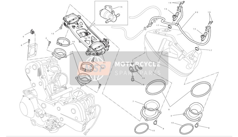 Ducati SUPERBIKE 848 EVO Usa 2011 Throttle Body for a 2011 Ducati SUPERBIKE 848 EVO Usa