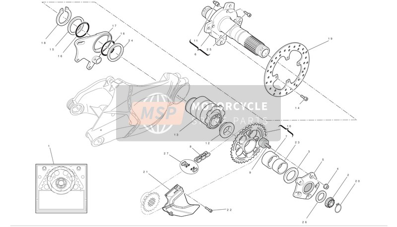 Ducati SUPERBIKE 848 EVO Usa 2012 Rear Wheel Axle for a 2012 Ducati SUPERBIKE 848 EVO Usa