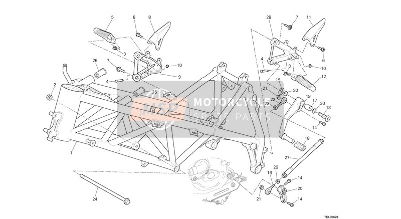 Ducati SUPERBIKE 848 EVO Usa 2013 Frame for a 2013 Ducati SUPERBIKE 848 EVO Usa