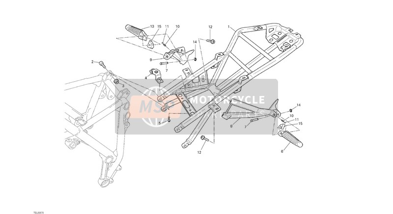 Ducati SUPERBIKE 848 EVO Usa 2013 Rear Frame for a 2013 Ducati SUPERBIKE 848 EVO Usa