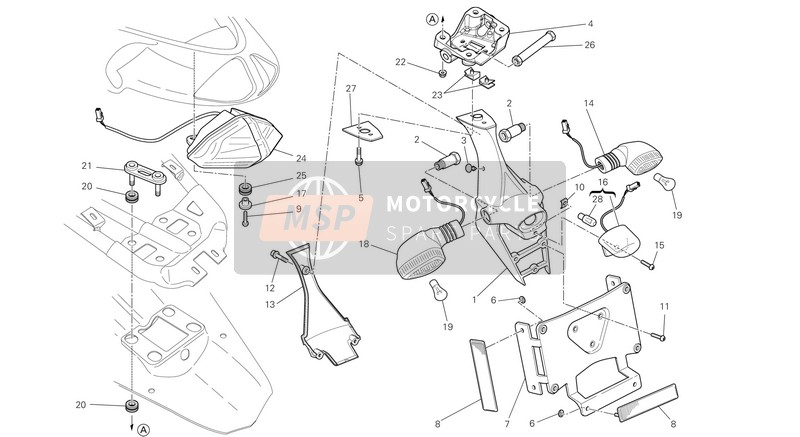 Ducati SUPERBIKE 848 EVO Usa 2013 Rücklicht für ein 2013 Ducati SUPERBIKE 848 EVO Usa