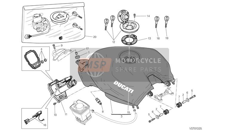 59821361A, Locks Kit, Ducati, 0