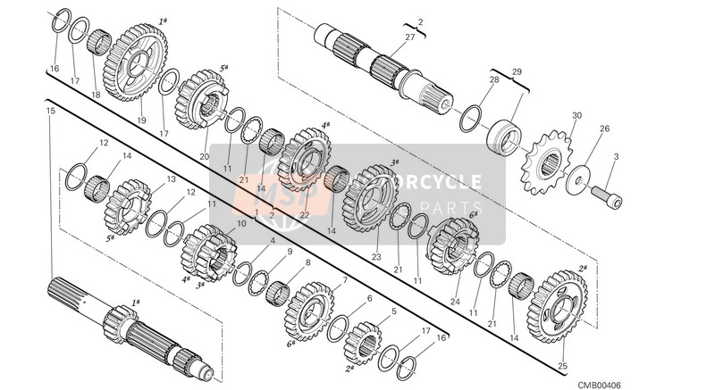 Ducati SUPERBIKE 959 PANIGALE ABS EU 2016 Getriebekasten für ein 2016 Ducati SUPERBIKE 959 PANIGALE ABS EU