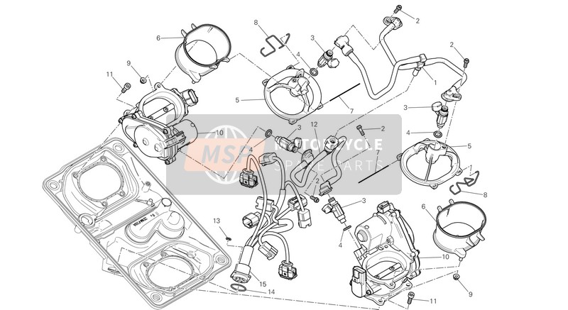 Ducati SUPERBIKE 959 PANIGALE ABS EU 2016 Corps de papillon pour un 2016 Ducati SUPERBIKE 959 PANIGALE ABS EU