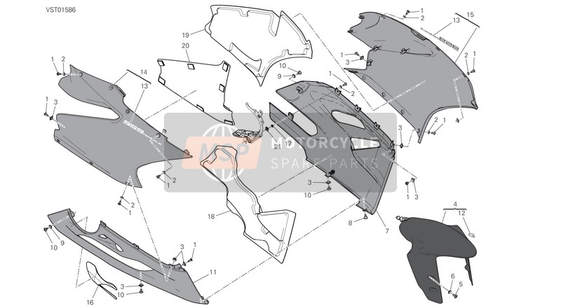 Ducati SUPERBIKE 959 PANIGALE ABS EU 2017 Carenatura per un 2017 Ducati SUPERBIKE 959 PANIGALE ABS EU