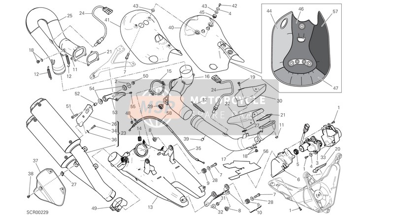 Ducati SUPERBIKE 959 PANIGALE ABS EU 2017 Échappement de groupe pour un 2017 Ducati SUPERBIKE 959 PANIGALE ABS EU