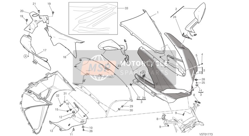 69928591A, Fairing/headlight Kuip Sticker Kit, Ducati, 0