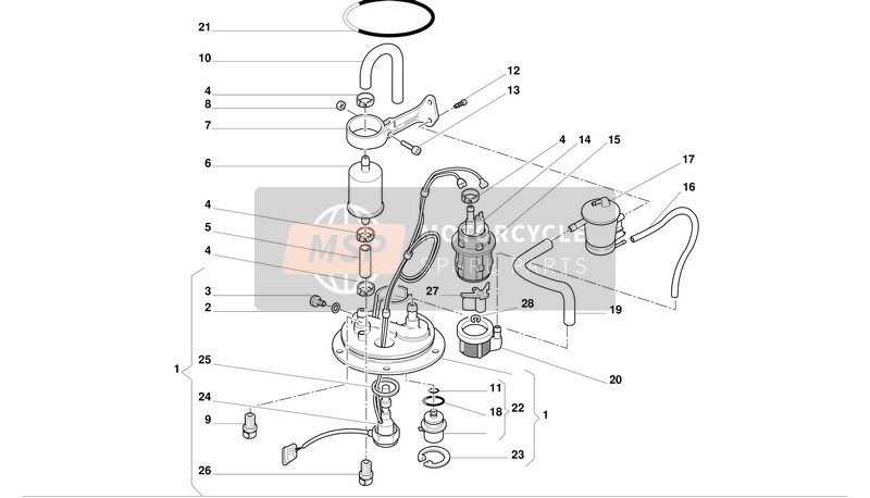 Ducati SUPERBIKE 996R Eu 2001 Kraftstoffsystem für ein 2001 Ducati SUPERBIKE 996R Eu