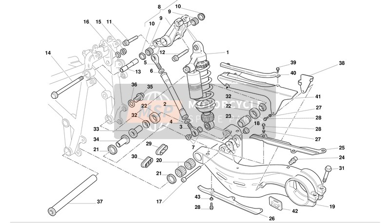 Ducati SUPERBIKE 996S Eu 2001 Sospensione posteriore per un 2001 Ducati SUPERBIKE 996S Eu