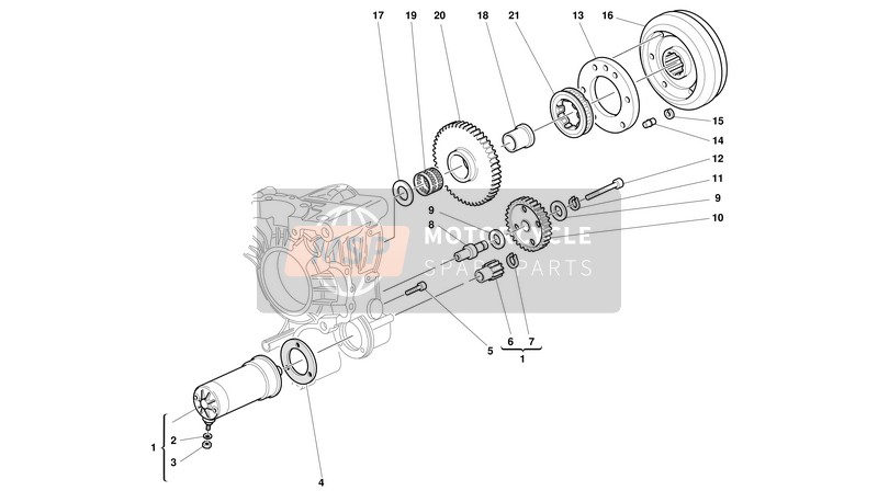 17310041A, Engranaje Conducto Arranque D70, Ducati, 0