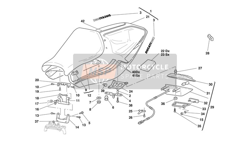 43610241B, Decalc.G.Fuselage 996 S/01 Usa, Ducati, 0